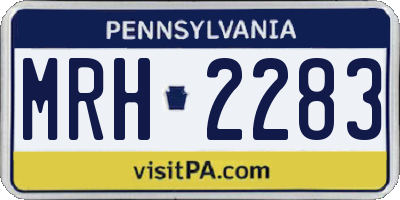 PA license plate MRH2283