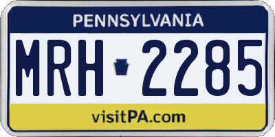 PA license plate MRH2285