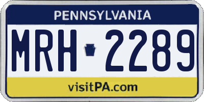 PA license plate MRH2289