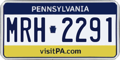 PA license plate MRH2291