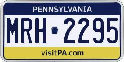 PA license plate MRH2295