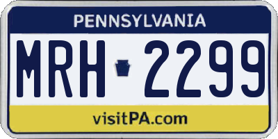 PA license plate MRH2299