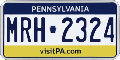 PA license plate MRH2324