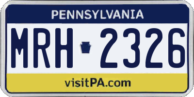 PA license plate MRH2326