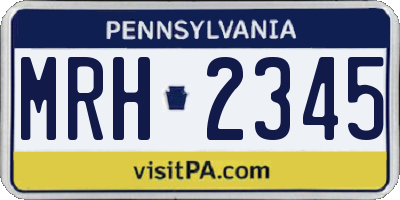 PA license plate MRH2345