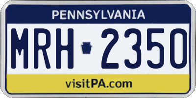 PA license plate MRH2350