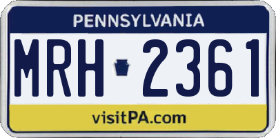 PA license plate MRH2361