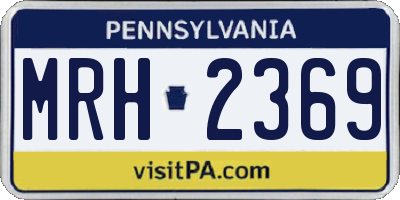 PA license plate MRH2369