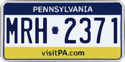 PA license plate MRH2371