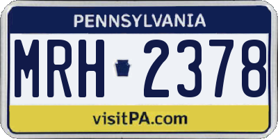 PA license plate MRH2378