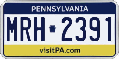 PA license plate MRH2391