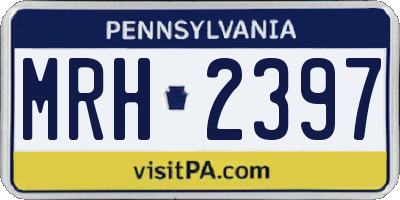 PA license plate MRH2397
