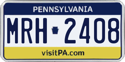 PA license plate MRH2408