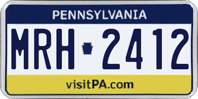 PA license plate MRH2412