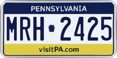 PA license plate MRH2425
