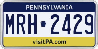 PA license plate MRH2429