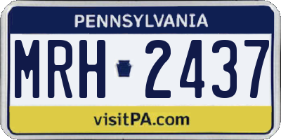 PA license plate MRH2437