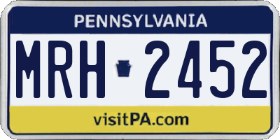 PA license plate MRH2452
