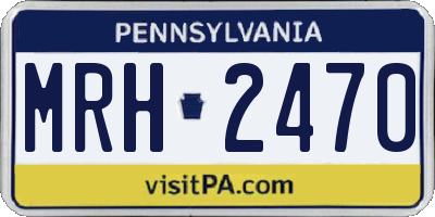 PA license plate MRH2470