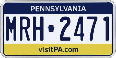 PA license plate MRH2471