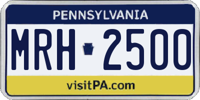 PA license plate MRH2500