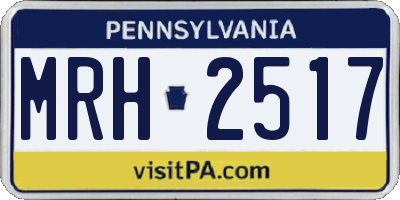 PA license plate MRH2517
