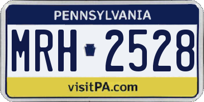PA license plate MRH2528