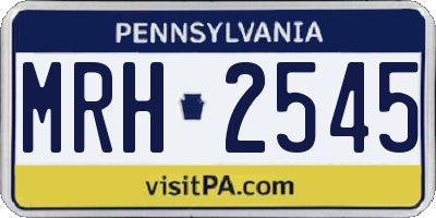 PA license plate MRH2545