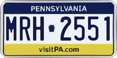 PA license plate MRH2551