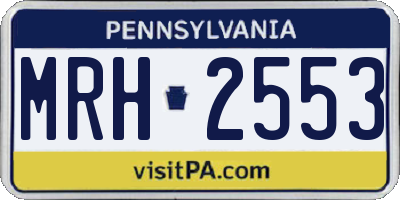 PA license plate MRH2553