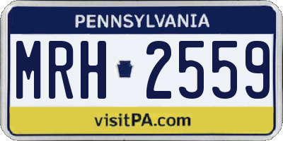 PA license plate MRH2559