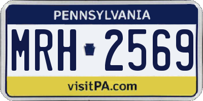PA license plate MRH2569