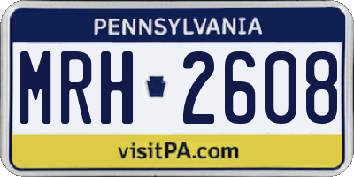 PA license plate MRH2608