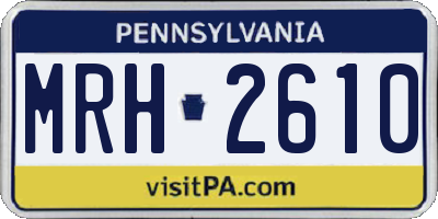 PA license plate MRH2610