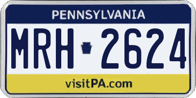 PA license plate MRH2624