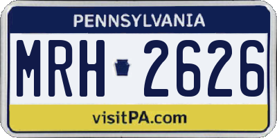 PA license plate MRH2626