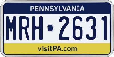 PA license plate MRH2631