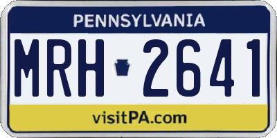 PA license plate MRH2641