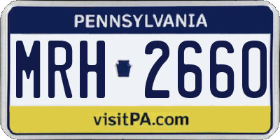 PA license plate MRH2660