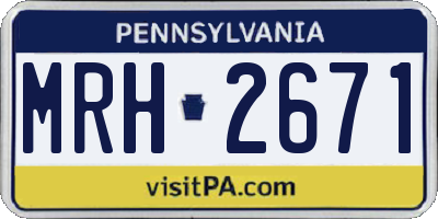 PA license plate MRH2671