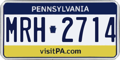 PA license plate MRH2714