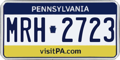 PA license plate MRH2723
