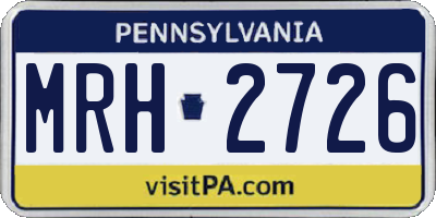 PA license plate MRH2726