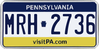 PA license plate MRH2736
