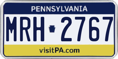 PA license plate MRH2767