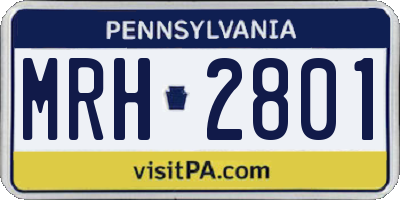 PA license plate MRH2801