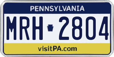 PA license plate MRH2804