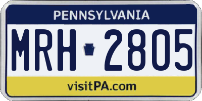 PA license plate MRH2805