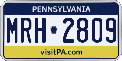 PA license plate MRH2809