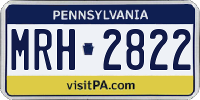 PA license plate MRH2822